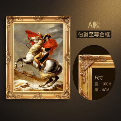 拿破侖手繪歐式人物肖像馬定制客廳玄關(guān)油畫別墅豎版走廊裝飾掛畫